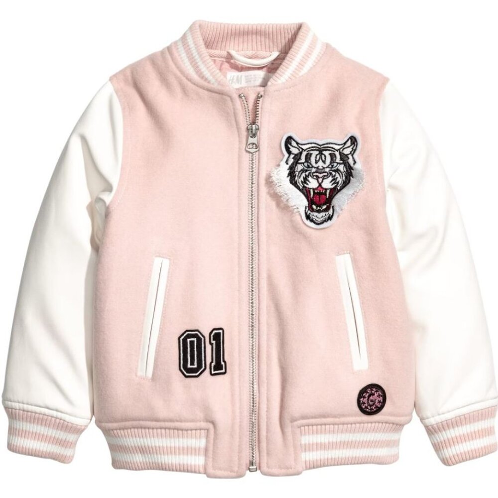 (Bundle 2 For $20) Toddler Light Pink Baseball Jacket